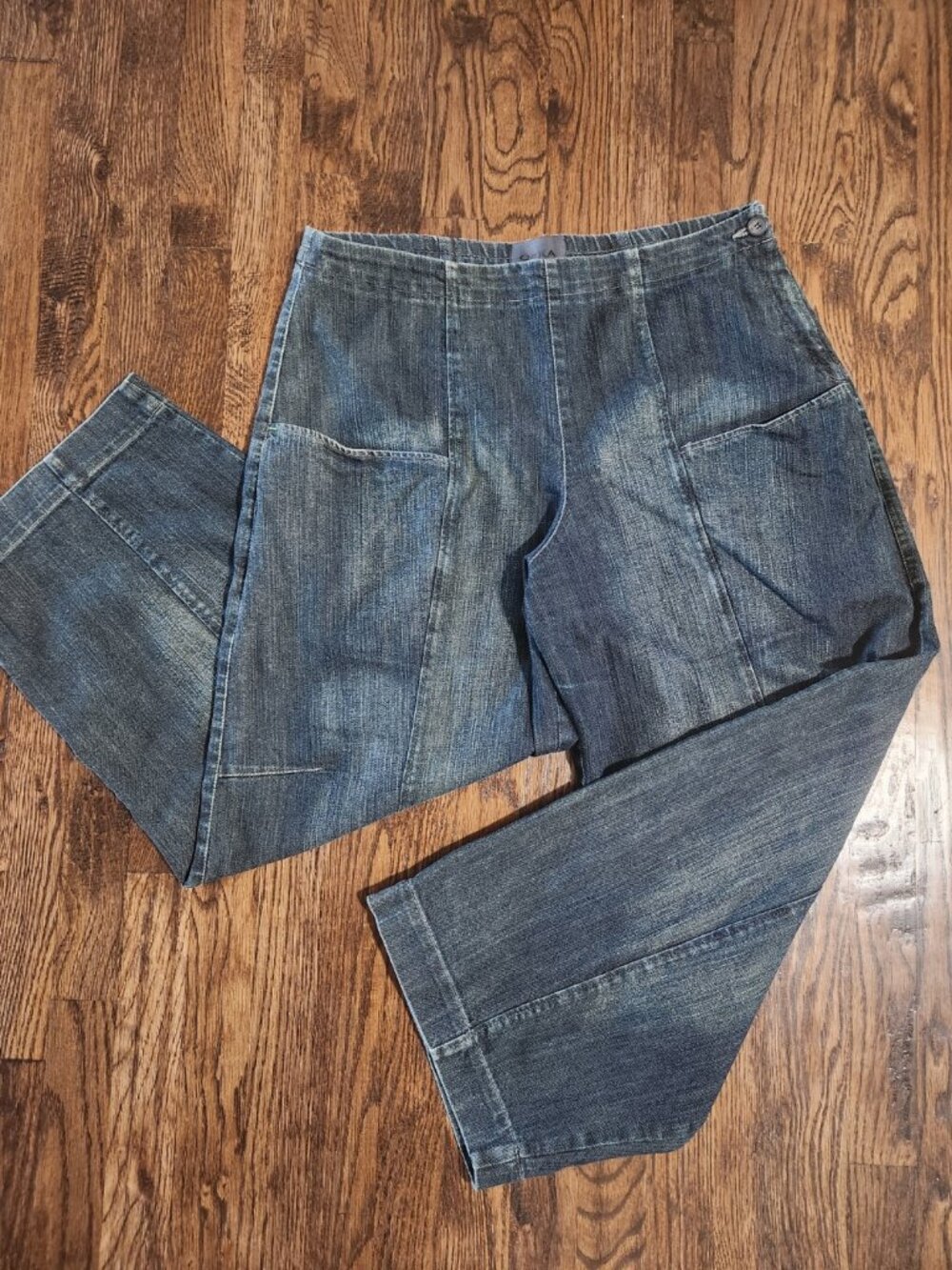 OSKA 515 Denim Pants in Medium-Blue Wash Barrel Wide-leg size IV (US 12-14)